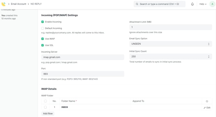 Incoming Settings